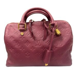 Louis Vuitton Bordeaux Purple LV Monogram Empreinte Speedy Bandoulière 25 Bag
